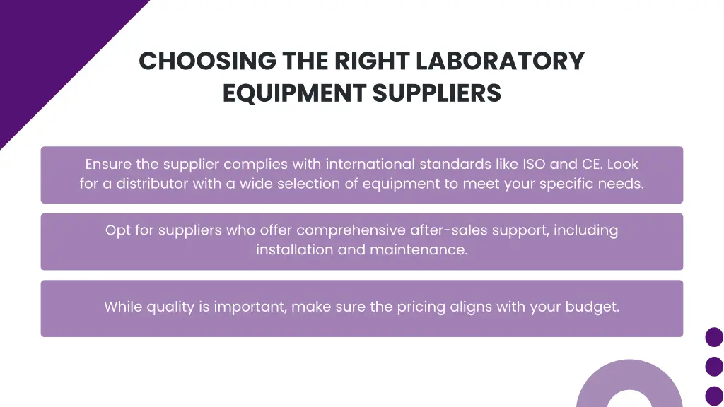 choosing the right laboratory equipment suppliers