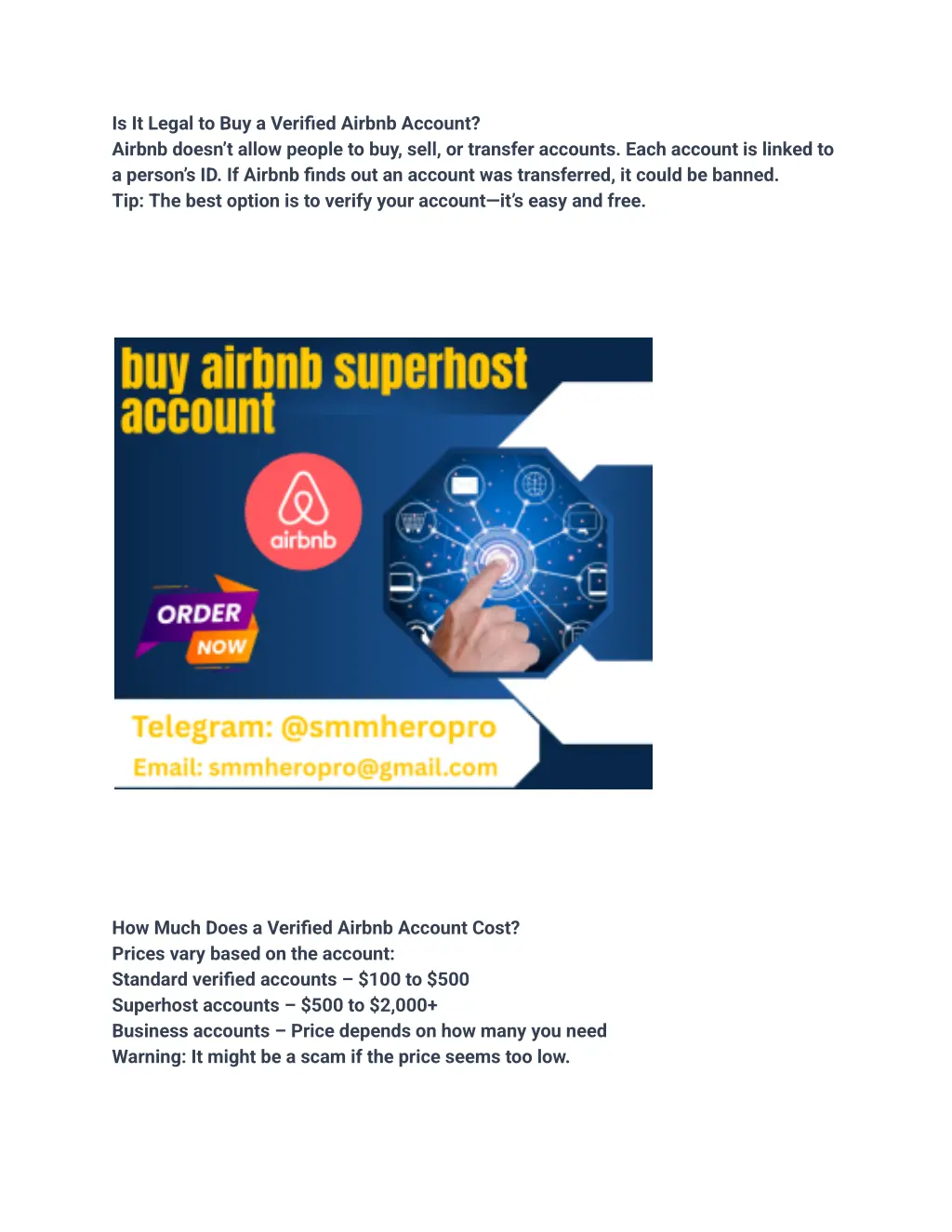is it legal to buy a verified airbnb account