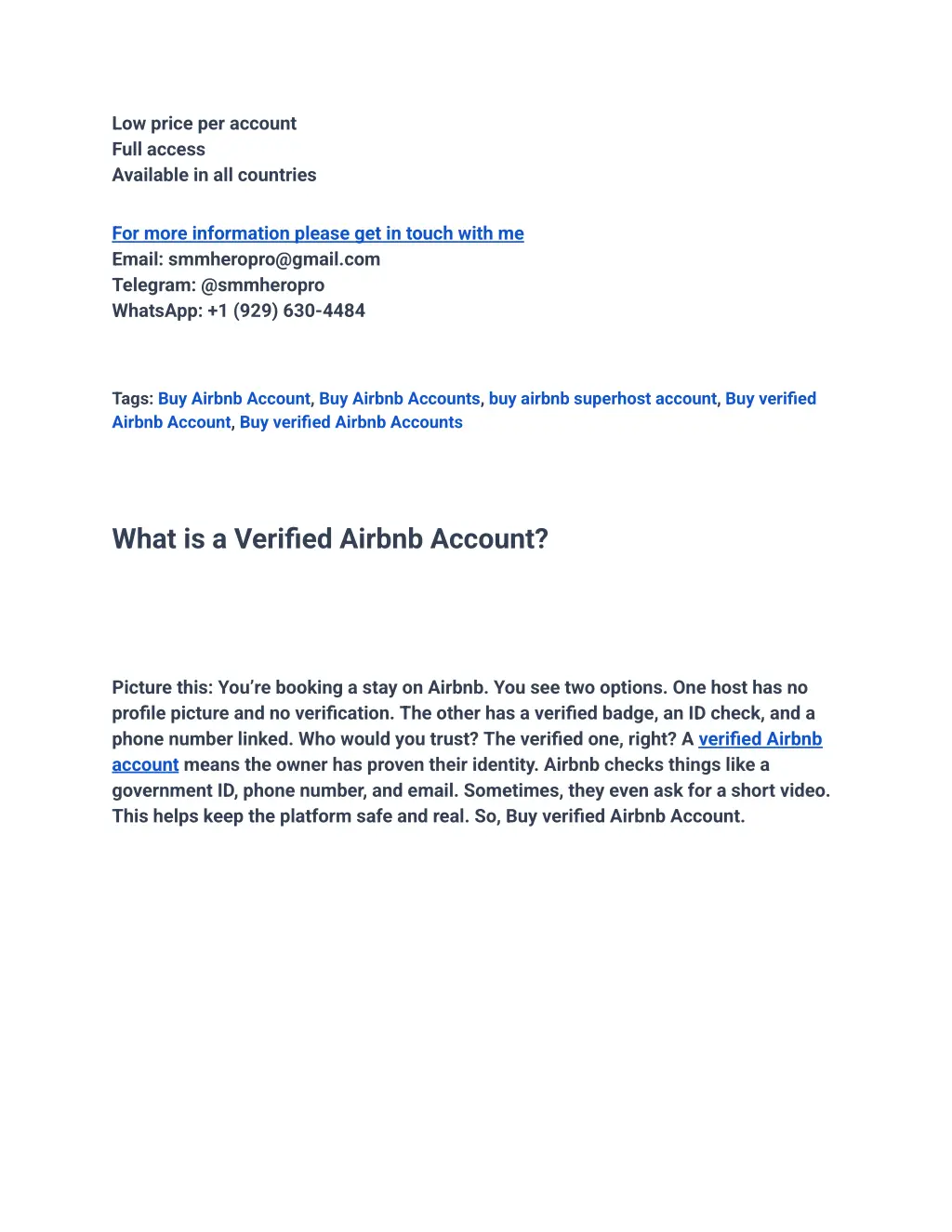 low price per account full access available