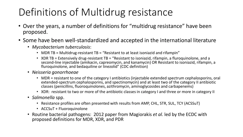 definitions of multidrug resistance