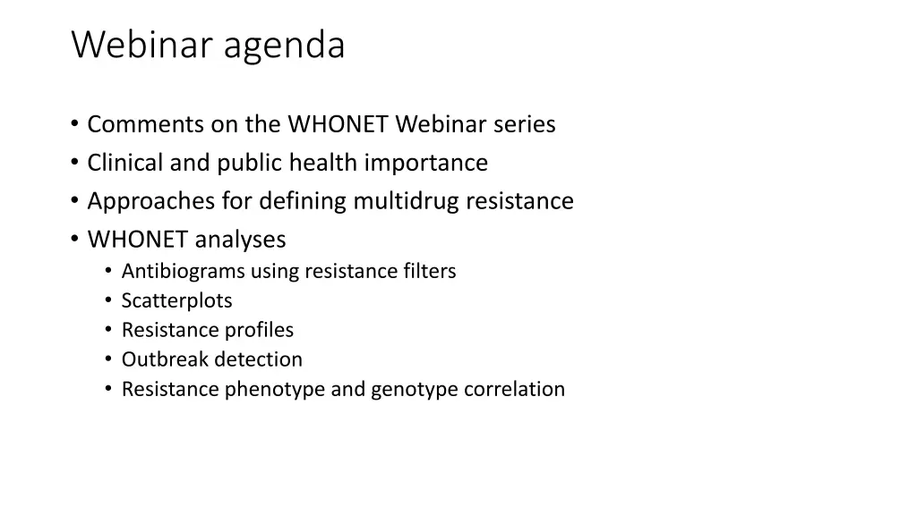 webinar agenda