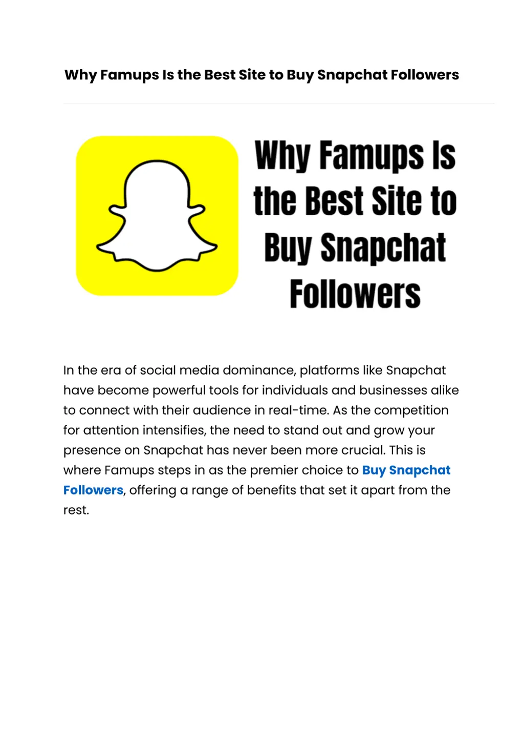 why famups is the best site to buy snapchat