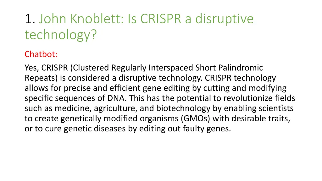 1 john knoblett is crispr a disruptive technology