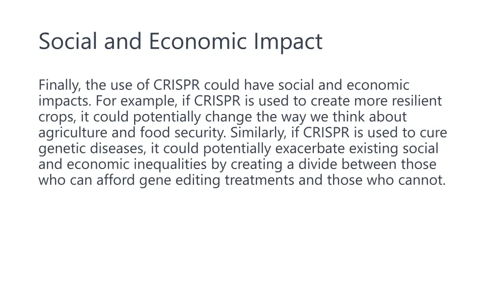 social and economic impact