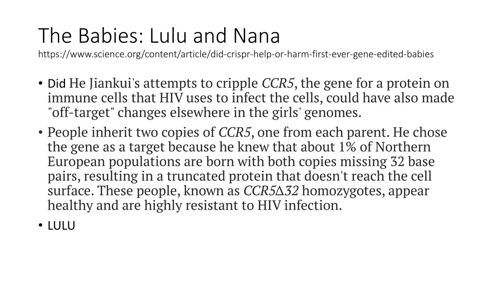 the babies lulu and nana https www science