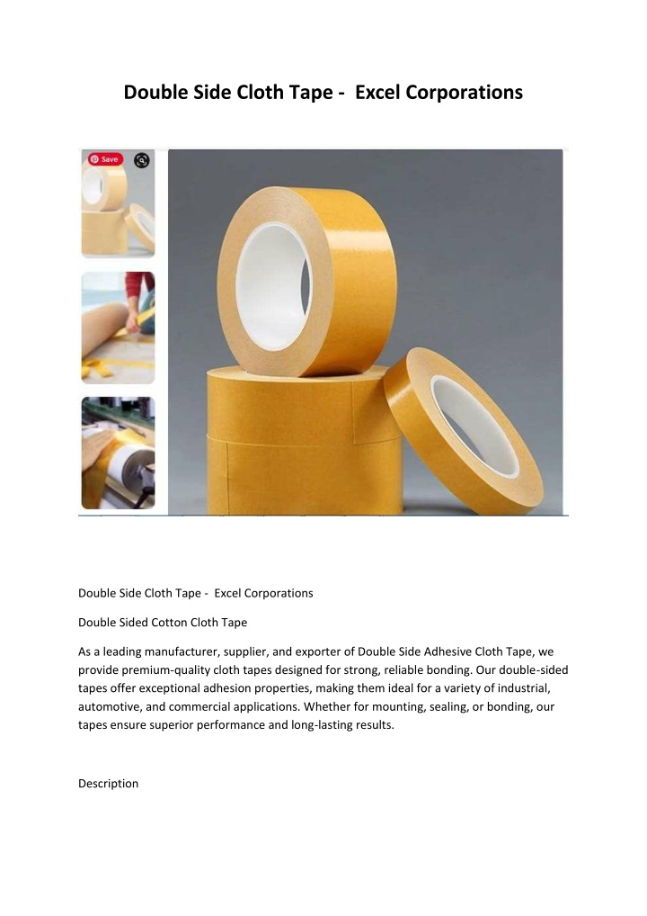double side cloth tape excel corporations