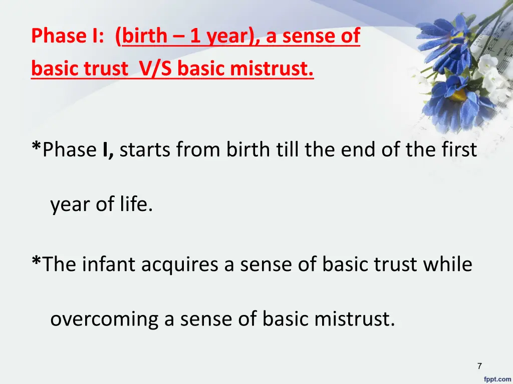 phase i birth 1 year a sense of basic trust