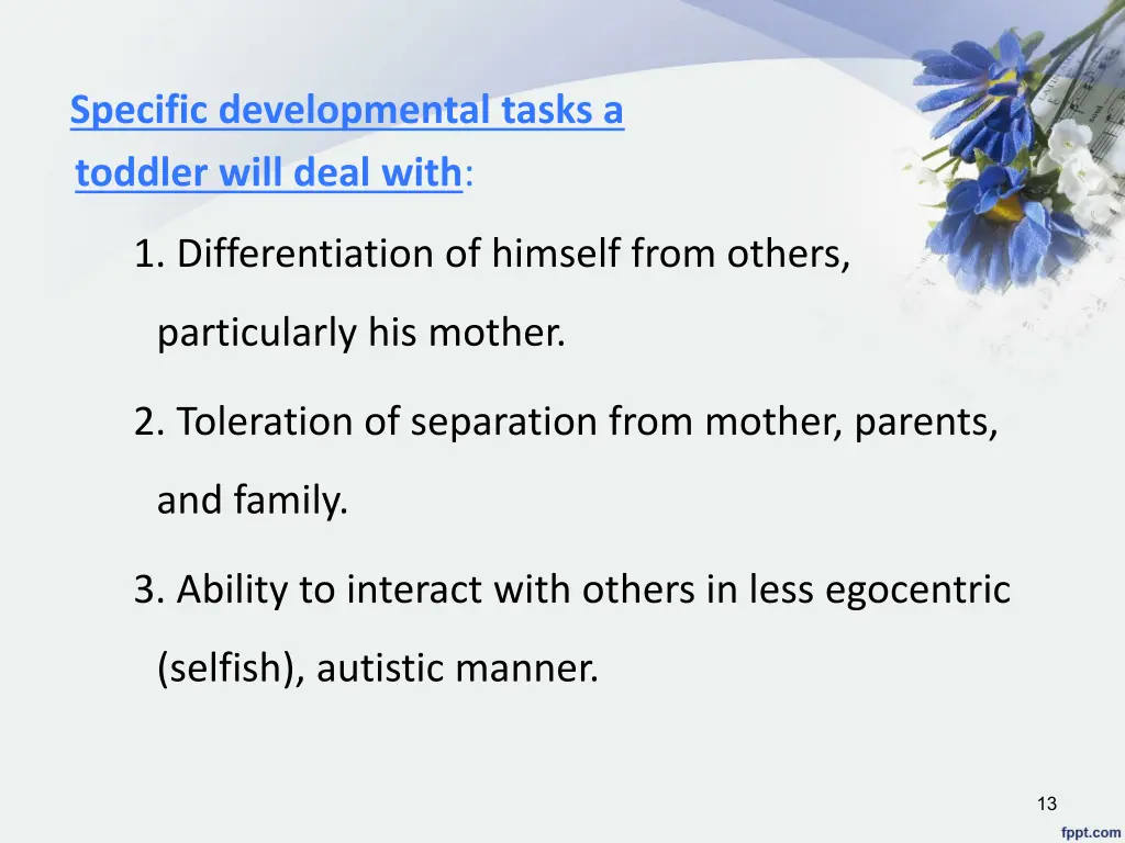specific developmental tasks a toddler will deal