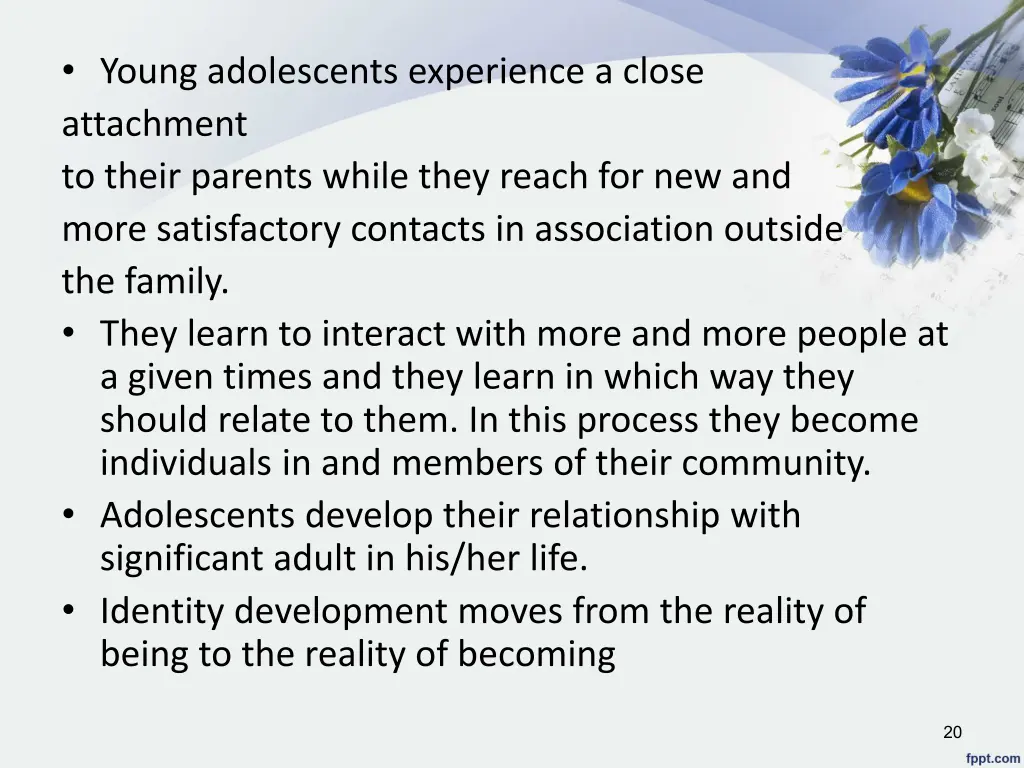 young adolescents experience a close attachment