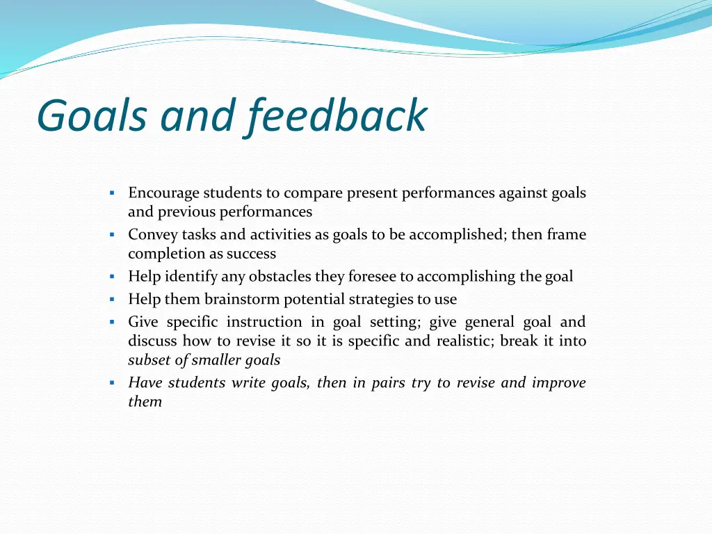 goals and feedback