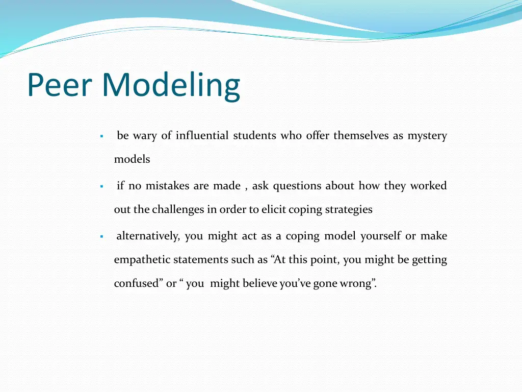 peer modeling 1