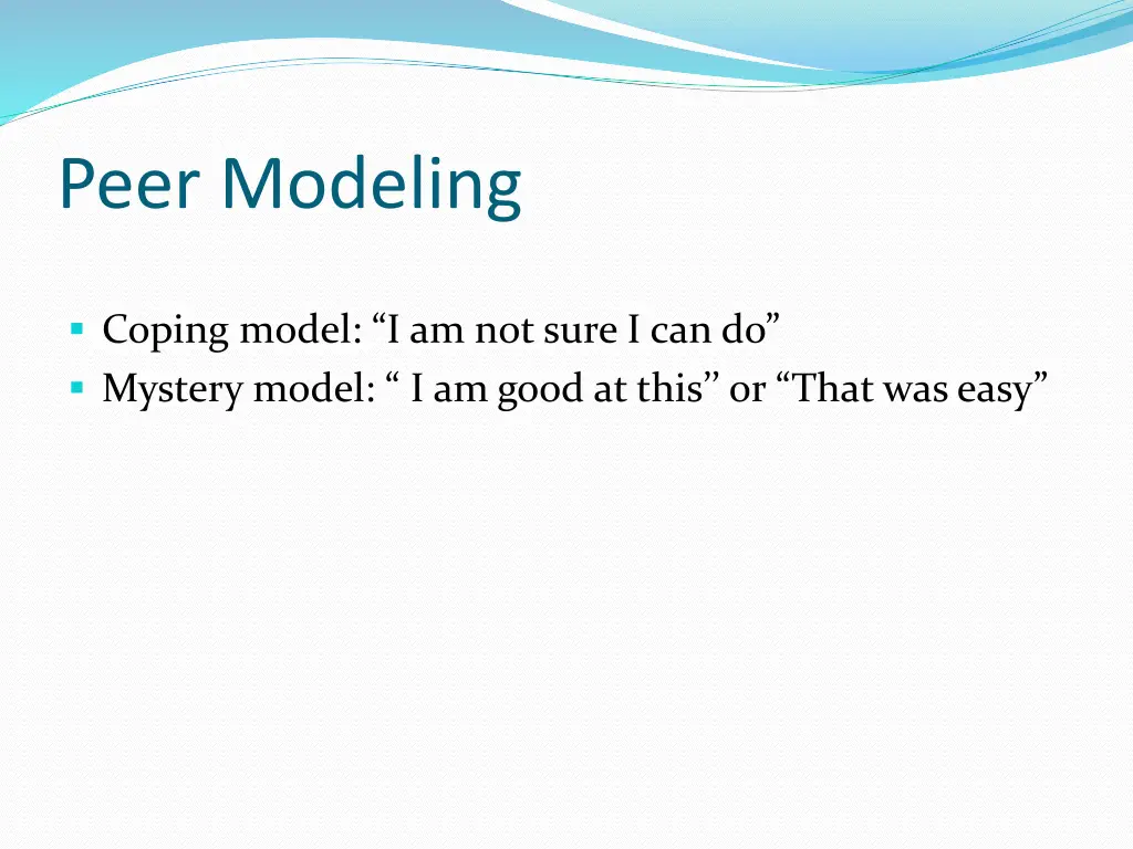 peer modeling