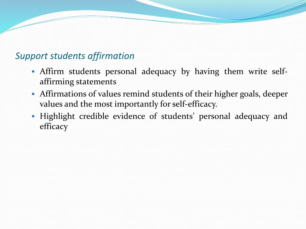 support students affirmation