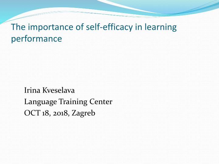 the importance of self efficacy in learning