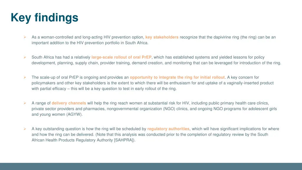 key findings