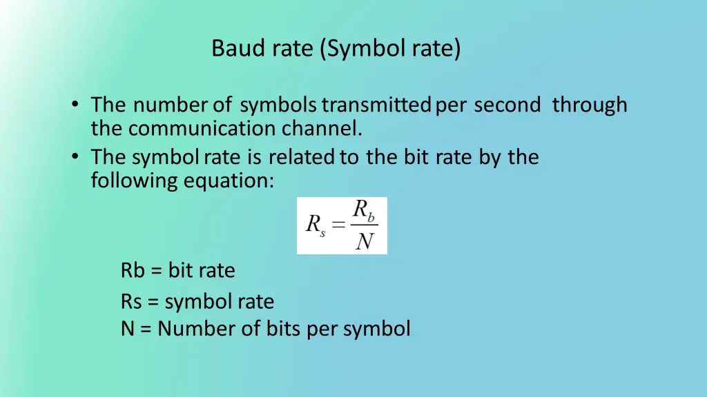 baud rate symbol rate
