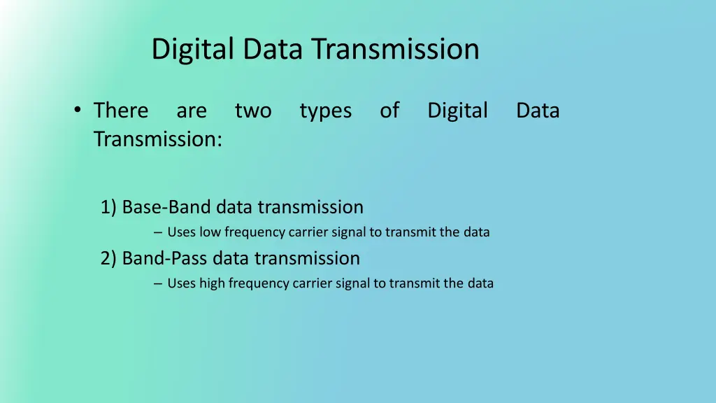 digital data transmission