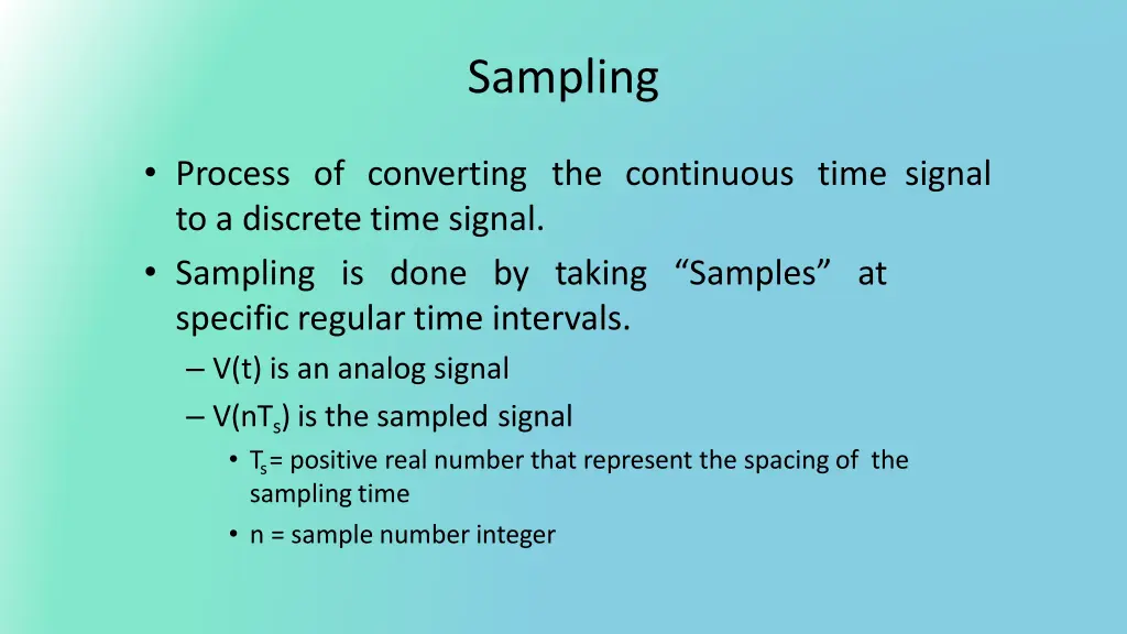 sampling