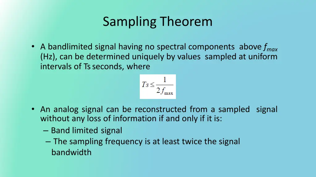 sampling theorem