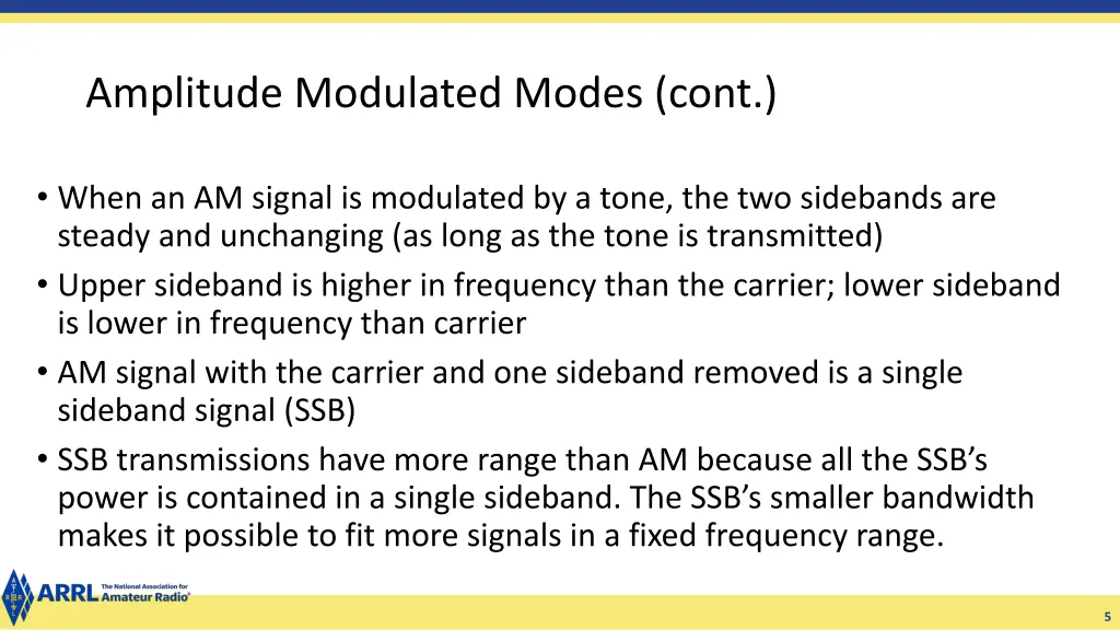 amplitude modulated modes cont