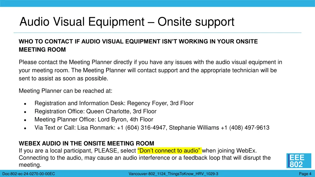 audio visual equipment onsite support
