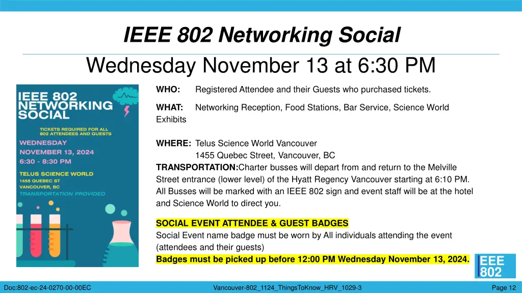 ieee 802 networking social wednesday november