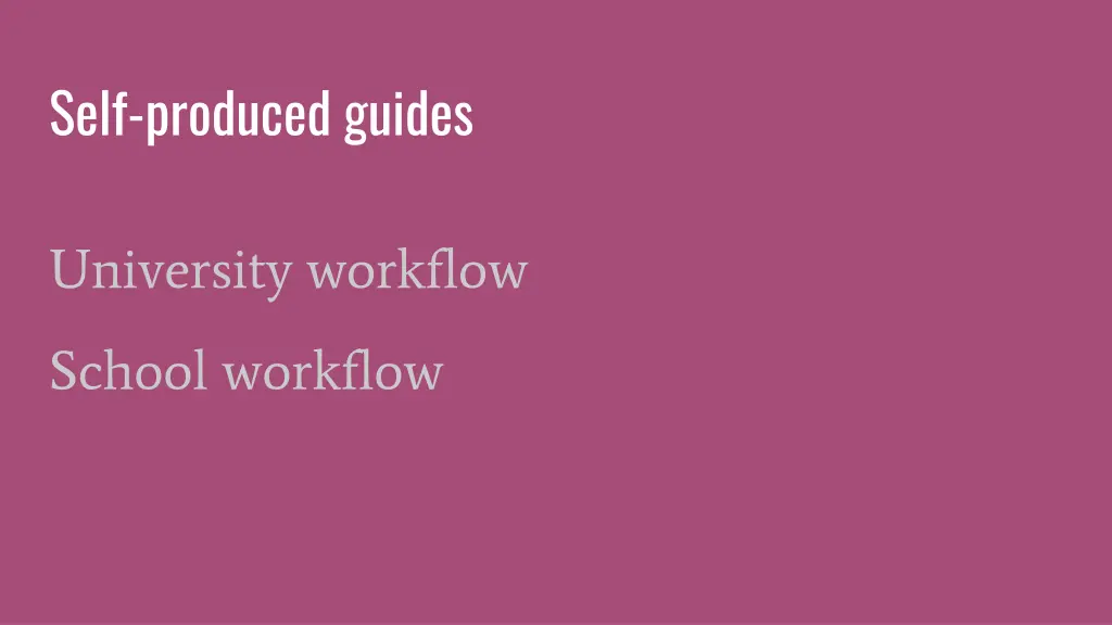 self produced guides