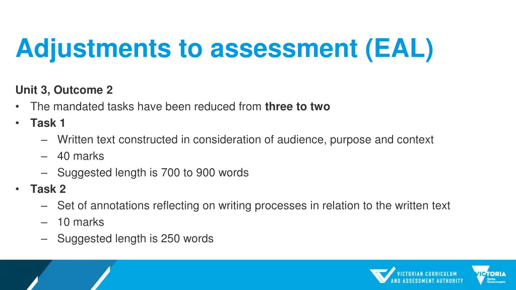 adjustments to assessment eal