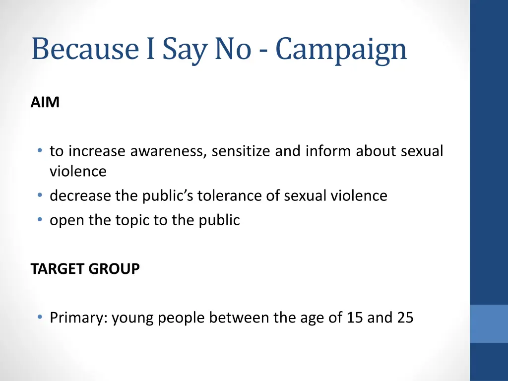 because i say no campaign
