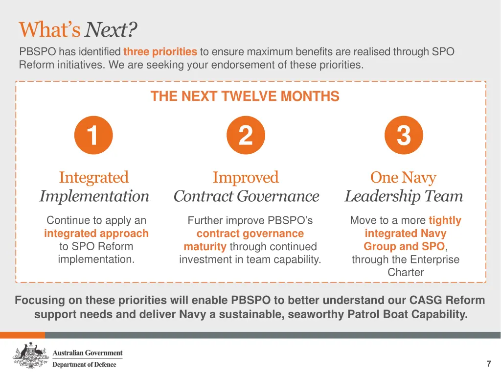 what s next pbspo has identified three priorities