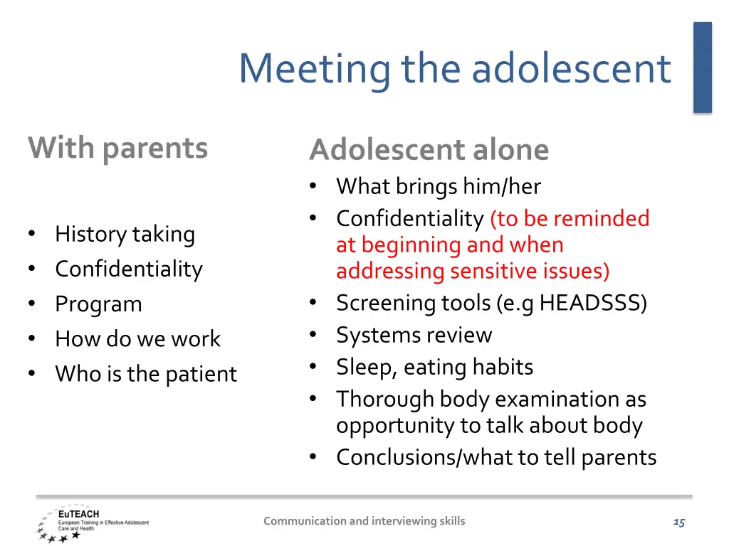 meeting the adolescent