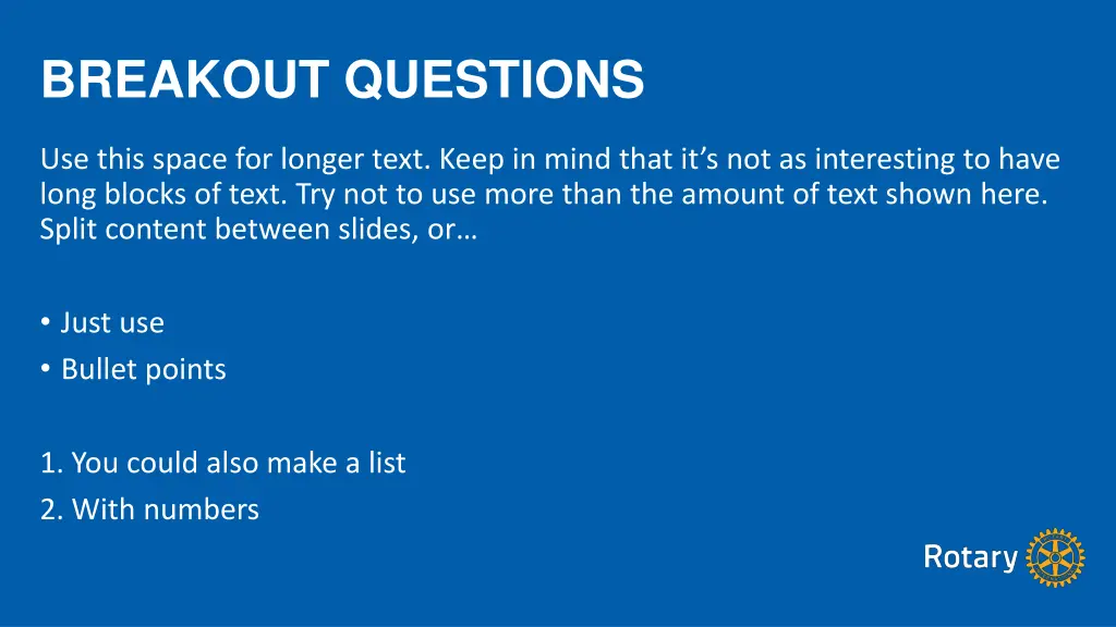 breakout questions