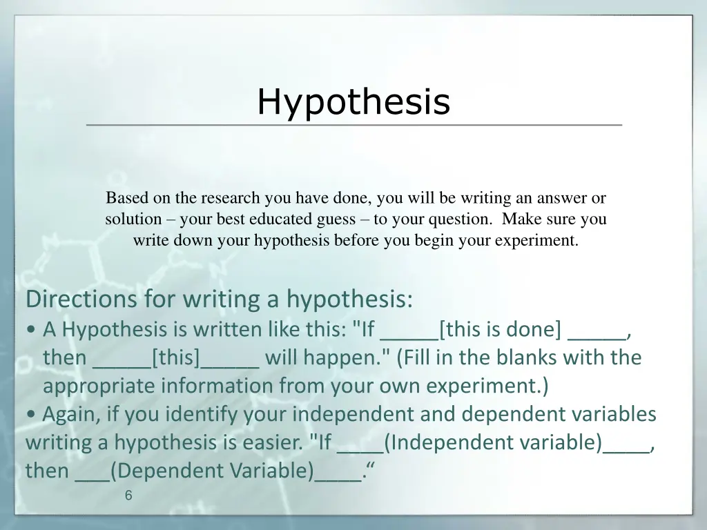 hypothesis
