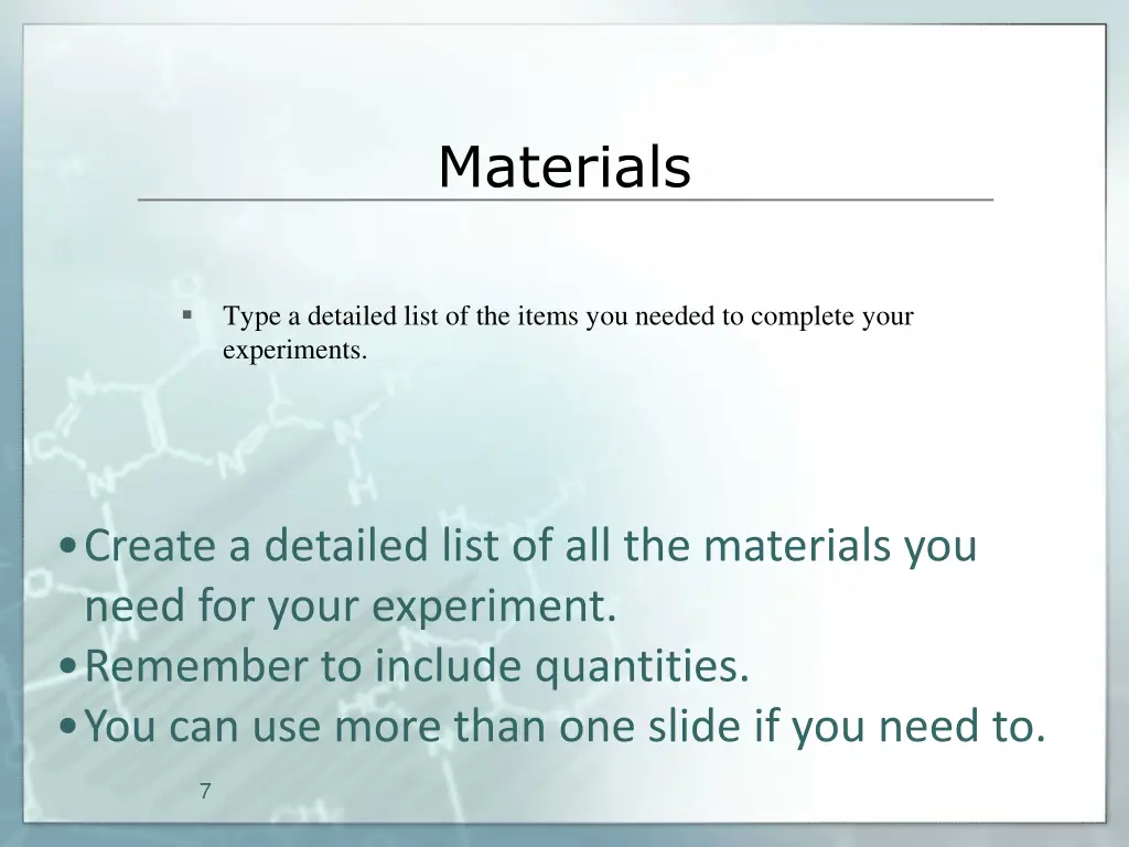materials