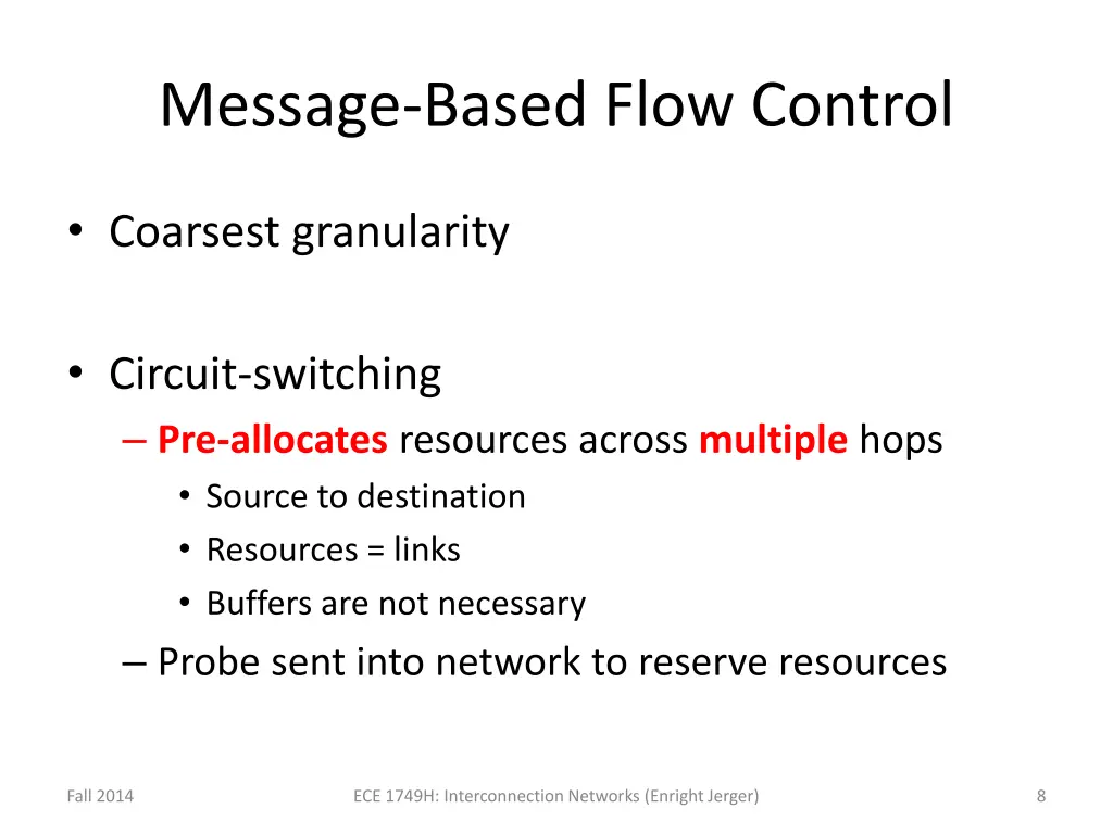 message based flow control