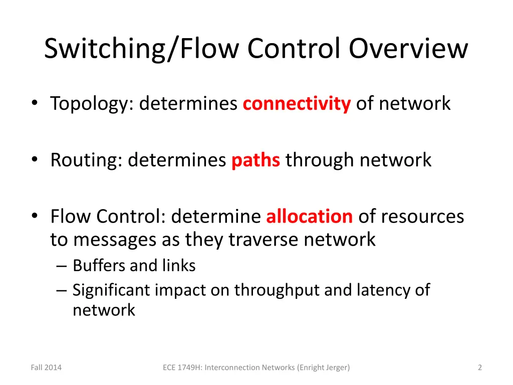 switching flow control overview