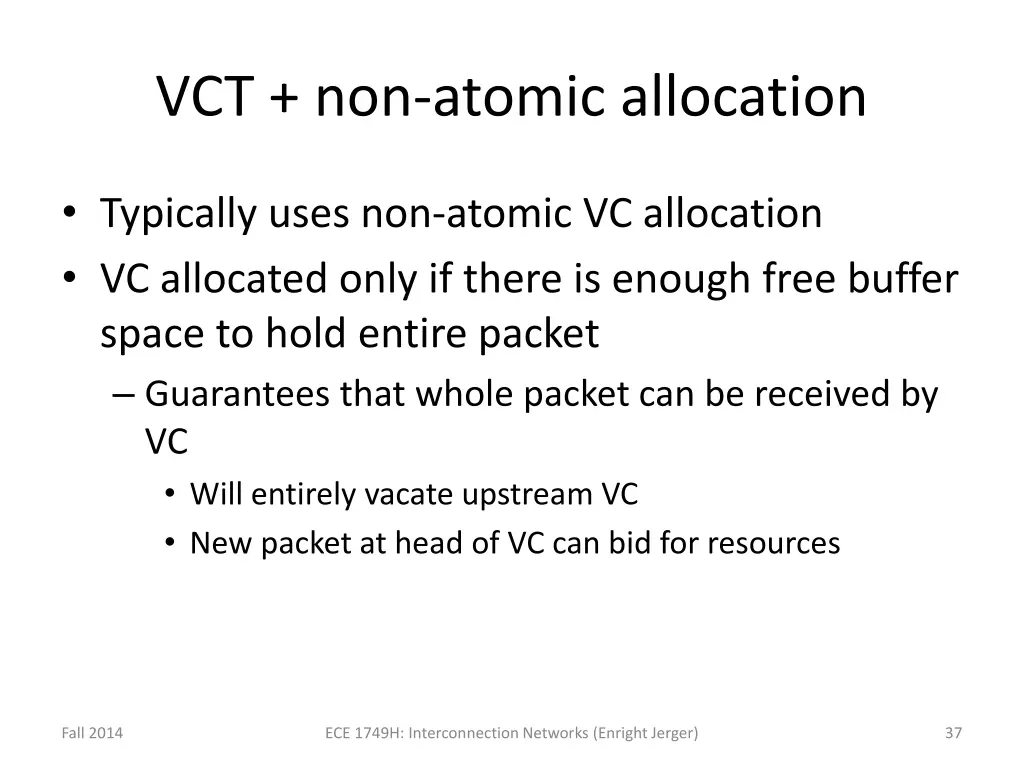 vct non atomic allocation