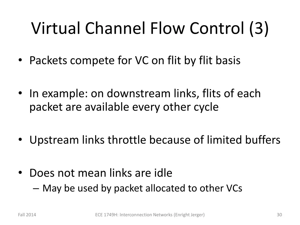 virtual channel flow control 3 1