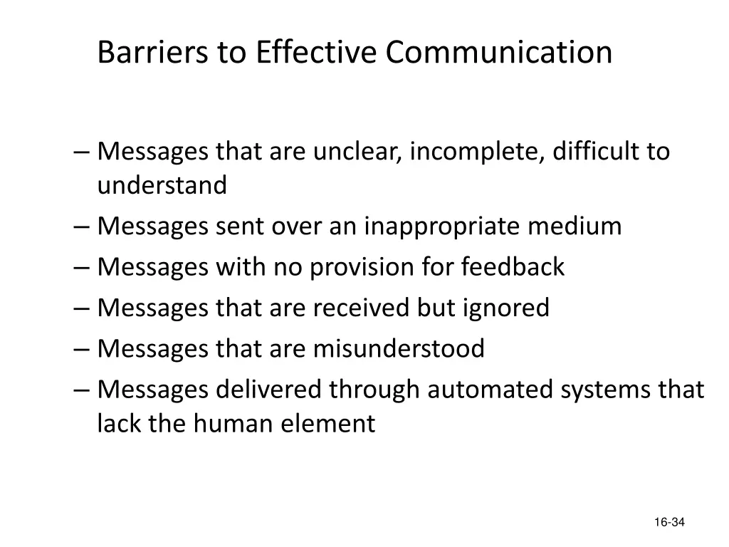 barriers to effective communication