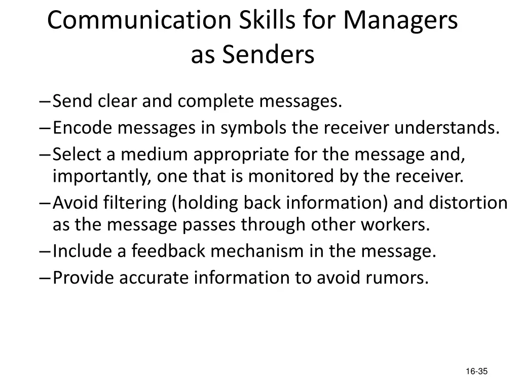 communication skills for managers as senders