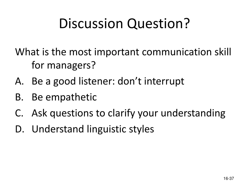 discussion question