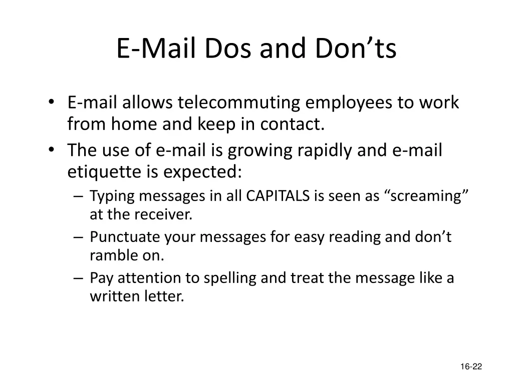 e mail dos and don ts