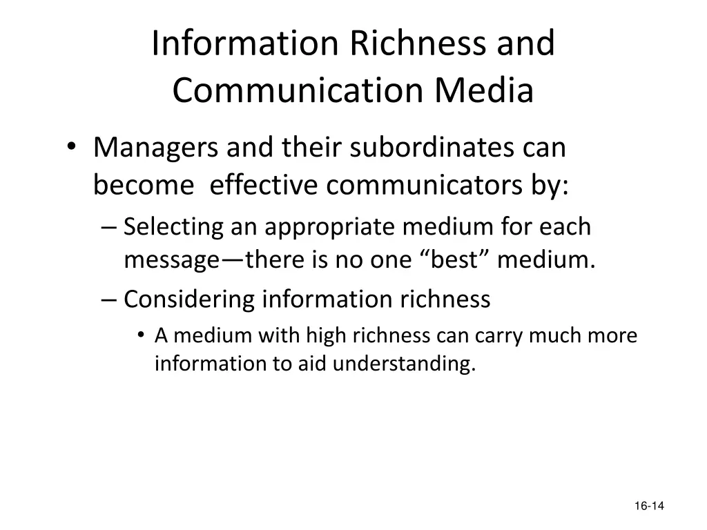 information richness and communication media