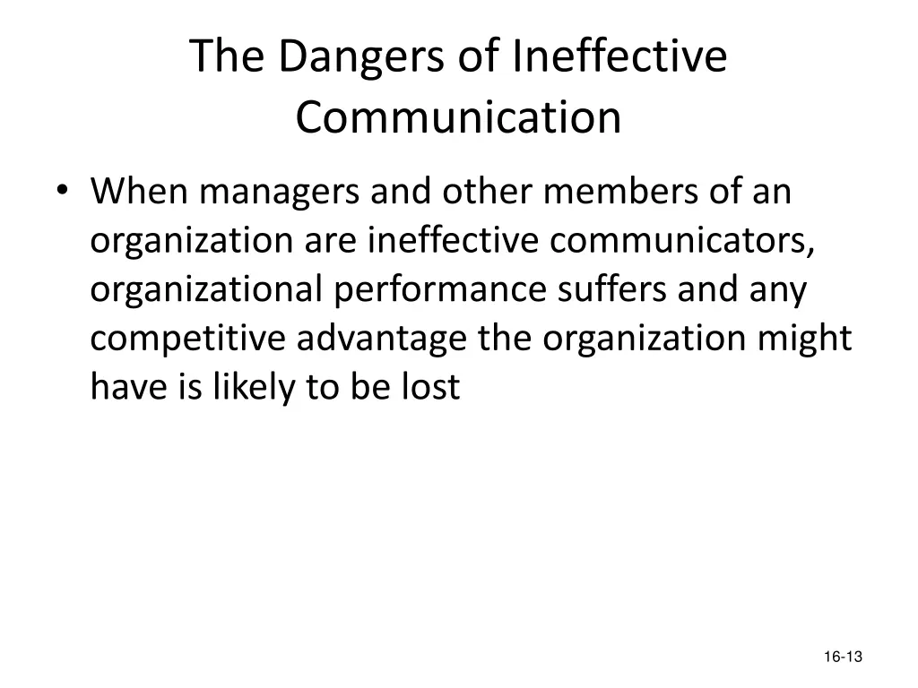 the dangers of ineffective communication