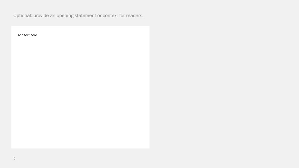 optional provide an opening statement or context