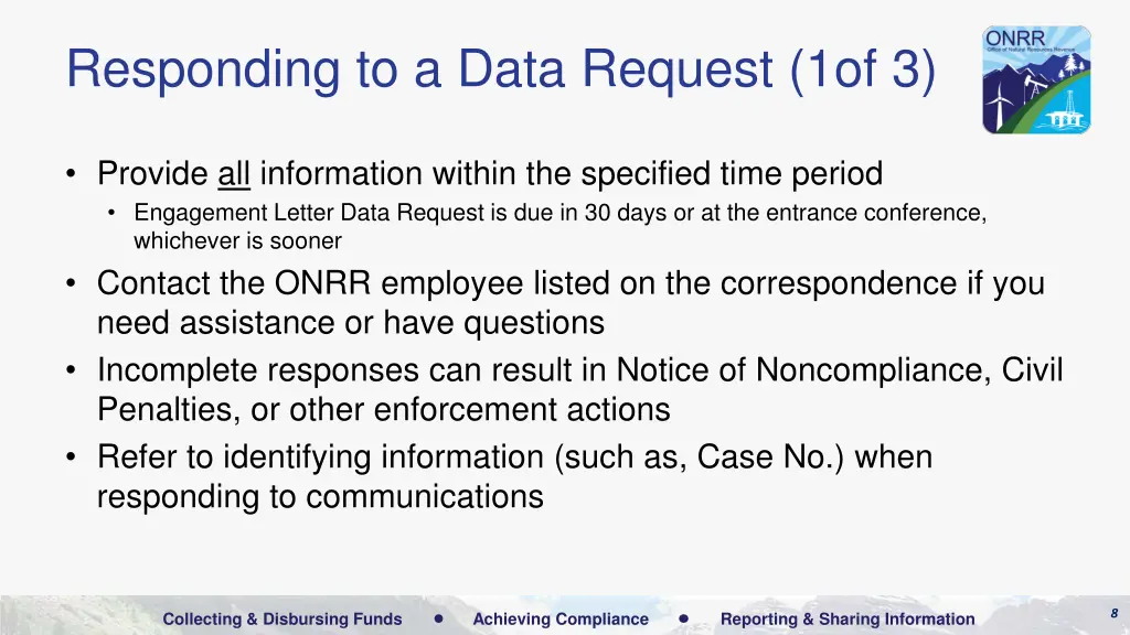 responding to a data request 1of 3