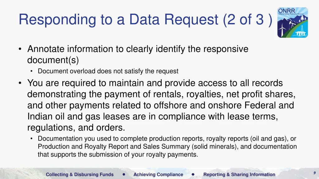 responding to a data request 2 of 3