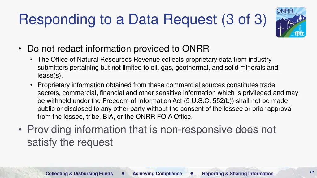 responding to a data request 3 of 3