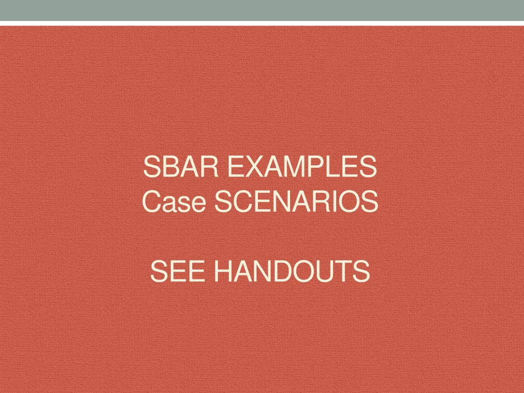 sbar examples case scenarios