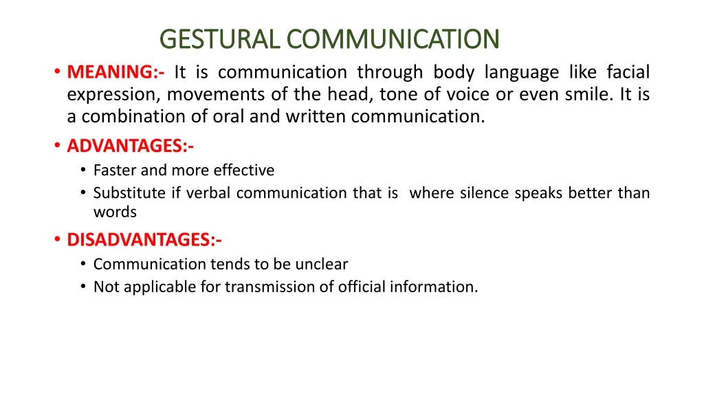 gestural communication gestural communication